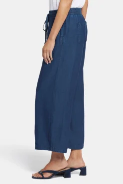Jayne Wide Leg Ankle Pull-On Pants In Petite - Indigo Ocean -Nydj Apparel Shop PMTI8927A INDOC 3