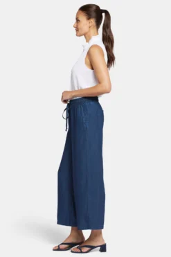 Jayne Wide Leg Ankle Pull-On Pants In Petite - Indigo Ocean -Nydj Apparel Shop PMTI8927A INDOC 5