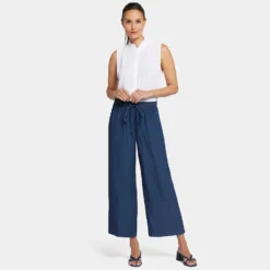 Jayne Wide Leg Ankle Pull-On Pants In Petite - Indigo Ocean -Nydj Apparel Shop PMTI8927A INDOC DPA