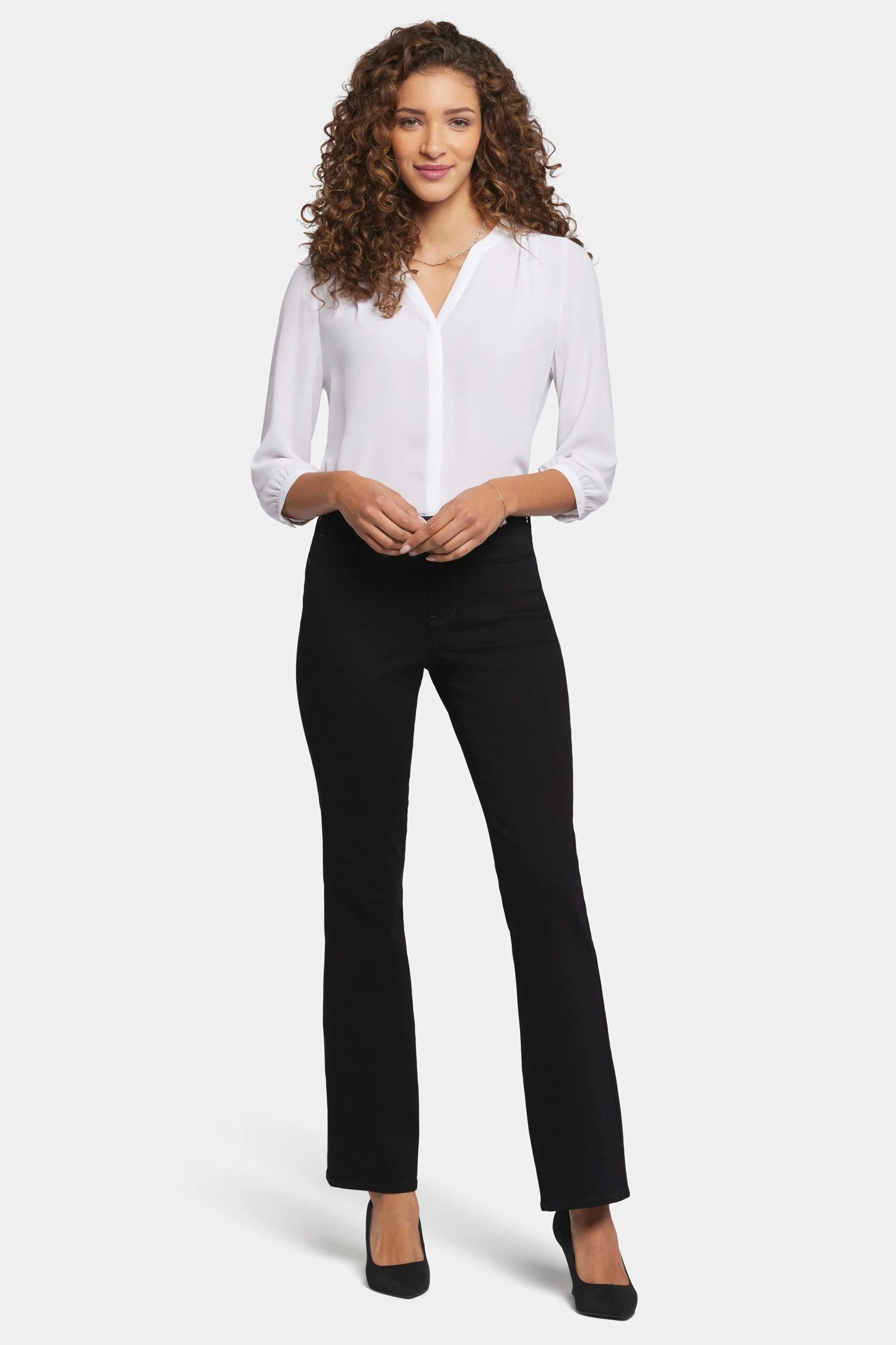 Blake Slim Flared Jeans In Petite - Black 1 Blake Slim Flared Jeans In Petite - Black