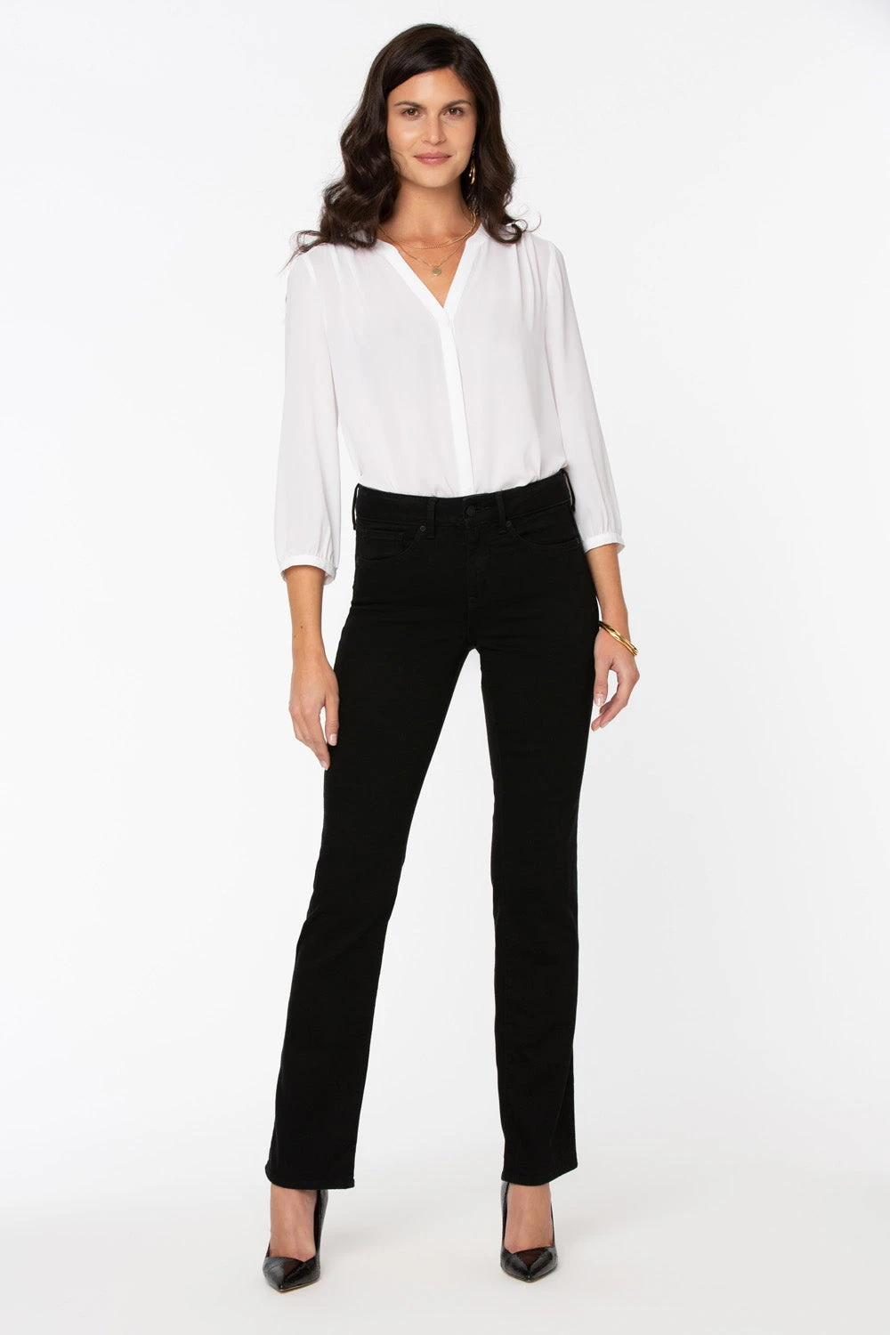 Marilyn Straight Jeans In Petite - Black 1 Marilyn Straight Jeans In Petite - Black