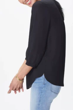 Pintuck Blouse In Petite - Black -Nydj Apparel Shop PS1F0537 858 3 731c317a 6e0c 49f1 bc70 723e4d5cd31d