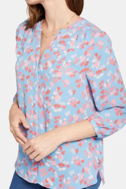 Pintuck Blouse In Petite - Pacific Meadows 12 Pintuck Blouse In Petite - Pacific Meadows -Nydj Apparel Shop PS1F0537 S2047 6