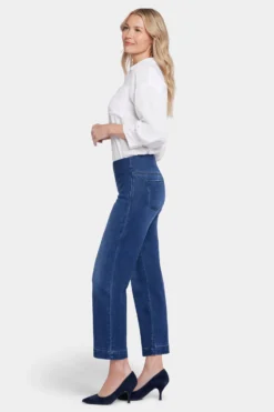 Bailey Relaxed Straight Ankle Pull-On Jeans In Petite - Mission Blue -Nydj Apparel Shop PTCD8933A MSNBL 5