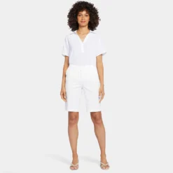 Bermuda Shorts In Petite - Optic White -Nydj Apparel Shop PTST3766 157 DPA