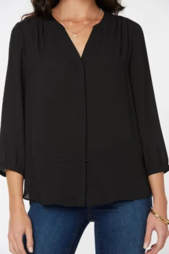 Pintuck Blouse - Black 14 Pintuck Blouse - Black -Nydj Apparel Shop S1F0537 858 7