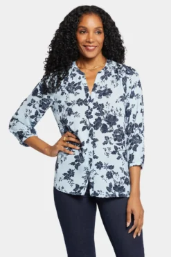 Pintuck Blouse - Rosemary Petals -Nydj Apparel Shop S1F0537 F2028 4