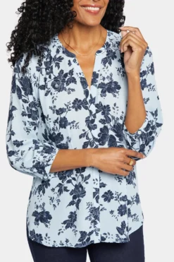 Pintuck Blouse - Rosemary Petals -Nydj Apparel Shop S1F0537 F2028 6