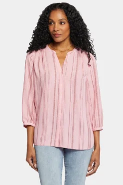 Pintuck Blouse - Morgan Stripe