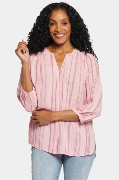 Pintuck Blouse - Morgan Stripe -Nydj Apparel Shop S1F0537 F2031 4