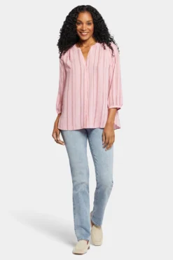 Pintuck Blouse - Morgan Stripe -Nydj Apparel Shop S1F0537 F2031 5