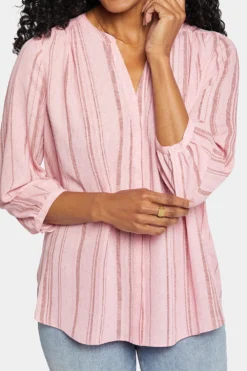 Pintuck Blouse - Morgan Stripe -Nydj Apparel Shop S1F0537 F2031 6