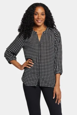 Pintuck Blouse - Dorothy Dots -Nydj Apparel Shop S1F0537 H1083 4