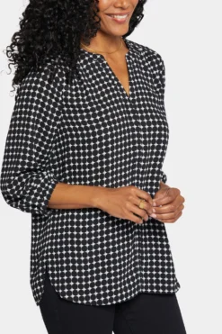 Pintuck Blouse - Dorothy Dots -Nydj Apparel Shop S1F0537 H1083 6