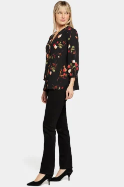 Pintuck Blouse - Lynbrook Garden -Nydj Apparel Shop S1F0537 H964 3