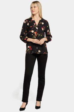 Pintuck Blouse - Lynbrook Garden -Nydj Apparel Shop S1F0537 H964 5