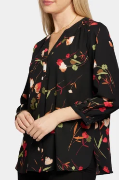Pintuck Blouse - Lynbrook Garden -Nydj Apparel Shop S1F0537 H964 6