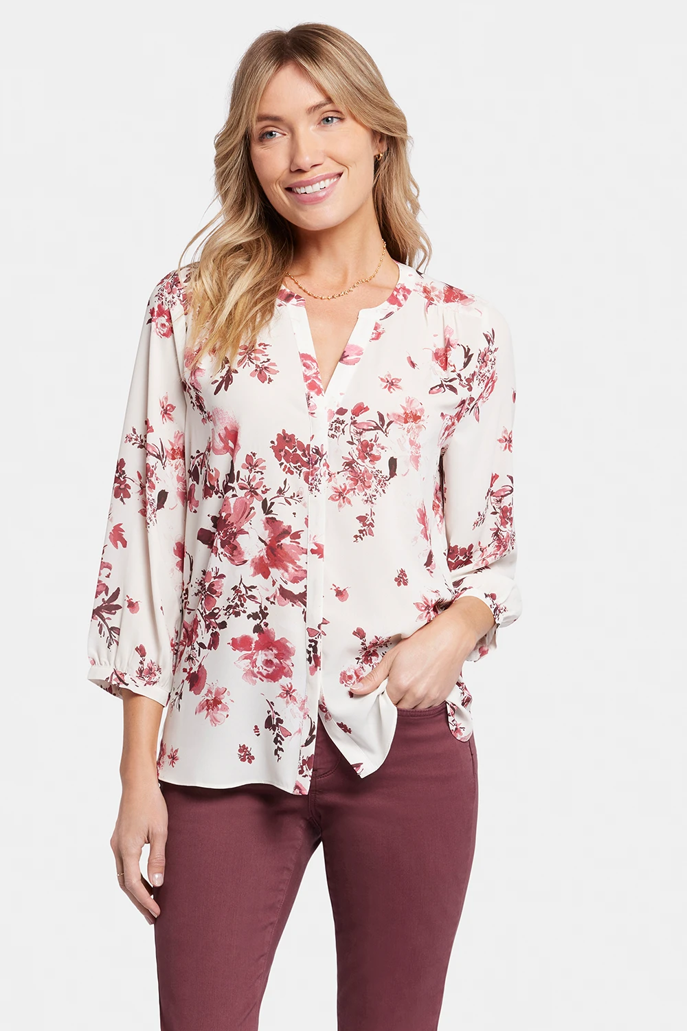 Pintuck Blouse - Harmony Garden 1 Pintuck Blouse - Harmony Garden
