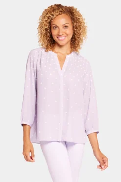 Pintuck Blouse - Fanciful Dots -Nydj Apparel Shop S1F0537 S2034 4
