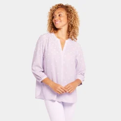 Pintuck Blouse - Fanciful Dots -Nydj Apparel Shop S1F0537 S2034 DPA