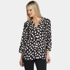 Pintuck Blouse - Matilda Dot -Nydj Apparel Shop S1F0537 S2053 DPA
