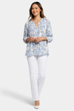 Pintuck Blouse - Blue Dahlia -Nydj Apparel Shop S1F0537 S2057 5