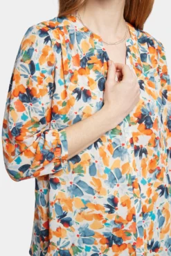 Pintuck Blouse - Cottage Pond -Nydj Apparel Shop S1F0537 U1070 6