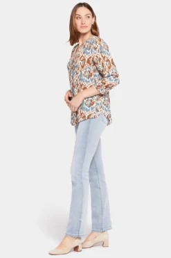 Pintuck Blouse - Ocean Dream -Nydj Apparel Shop S1F0537 U1078 3