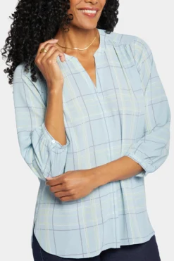 Pintuck Blouse - Wembley Plaid 11 Pintuck Blouse - Wembley Plaid -Nydj Apparel Shop S1F0537 WMBLY 6