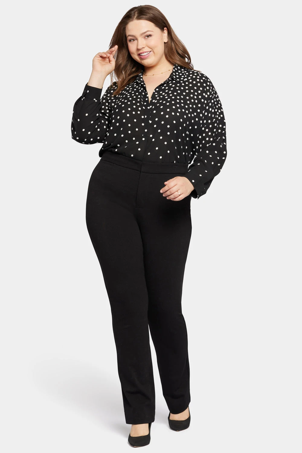 Slim Trouser Pants In Plus Size - Black 4 Slim Trouser Pants In Plus Size - Black - Image 4