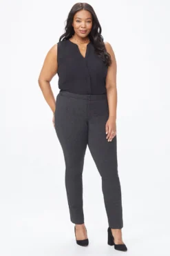 Slim Trouser Pants In Plus Size - Charcoal Heathered