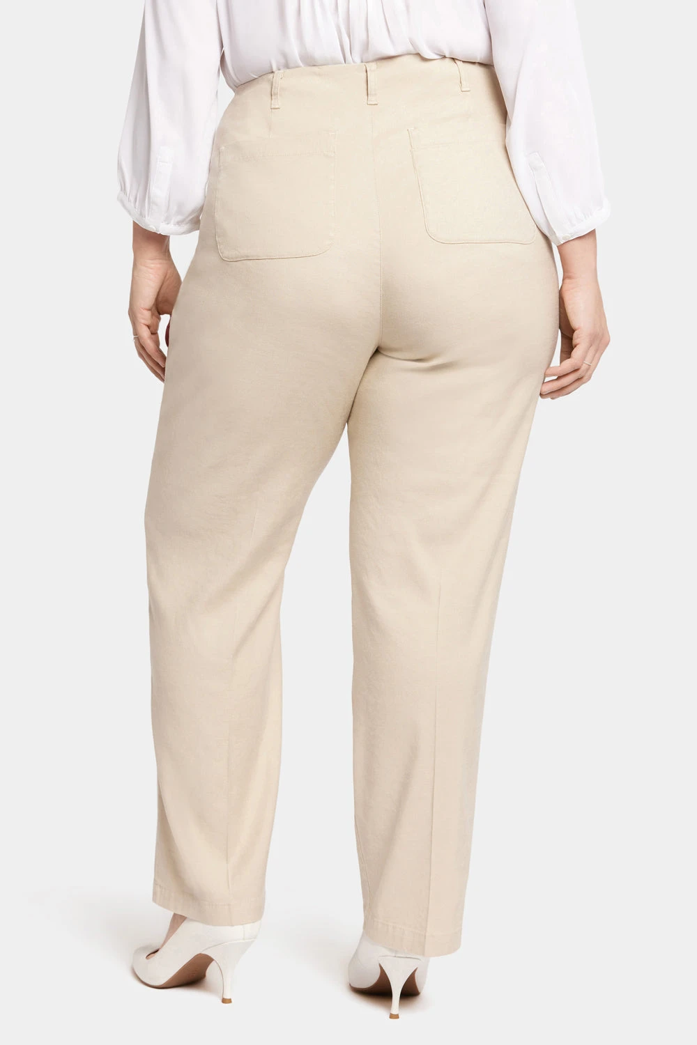 Marilyn Straight Pants In Plus Size - Feather 2 Marilyn Straight Pants In Plus Size - Feather - Image 2