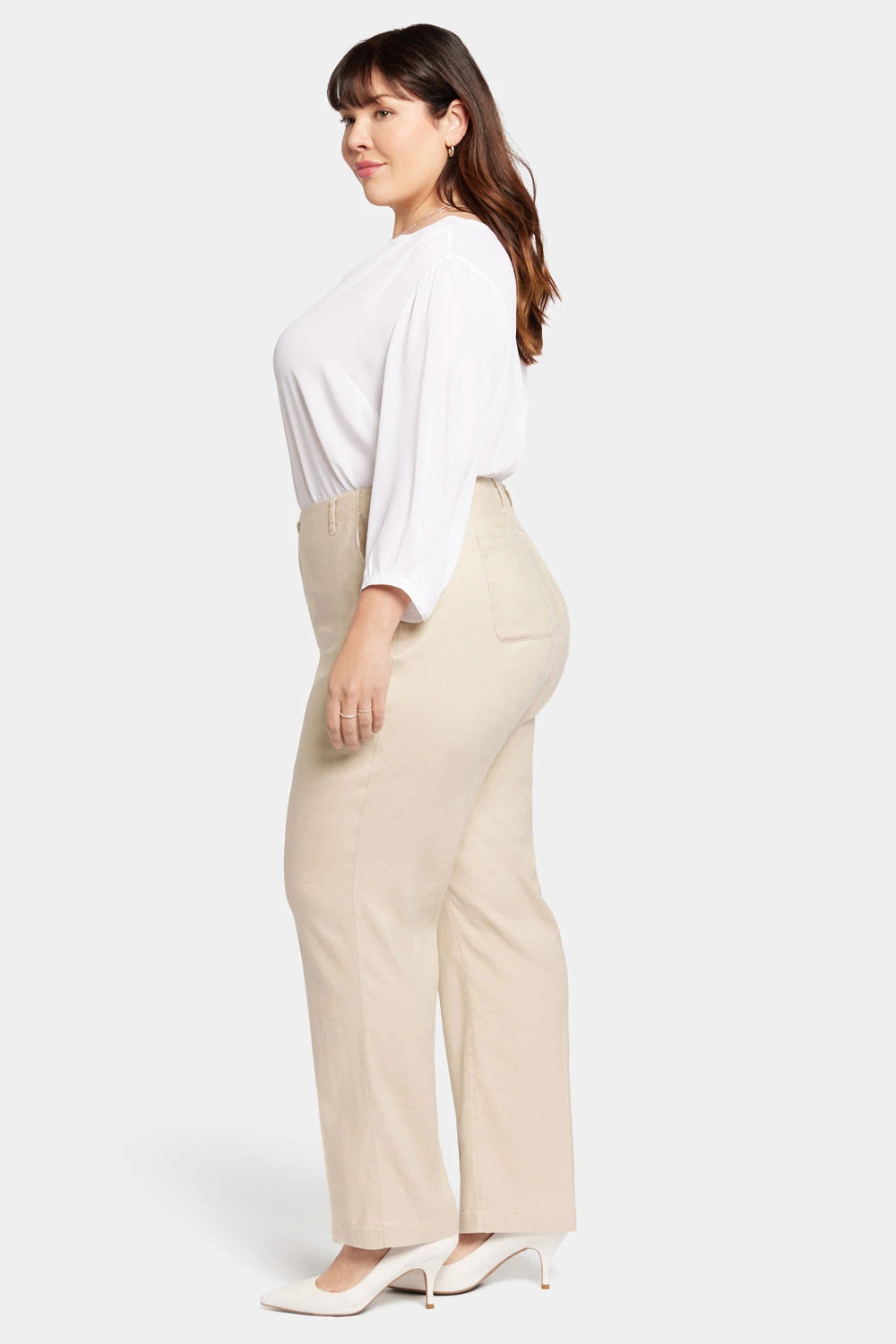 Marilyn Straight Pants In Plus Size - Feather 5 Marilyn Straight Pants In Plus Size - Feather - Image 5