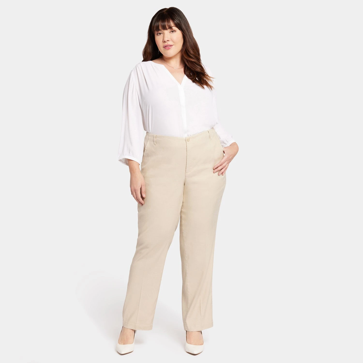 Marilyn Straight Pants In Plus Size - Feather 7 Marilyn Straight Pants In Plus Size - Feather - Image 7
