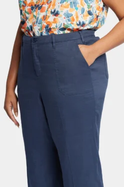 Wide Leg Cargo Capri Pants In Plus Size - Oxford Navy -Nydj Apparel Shop WAKB8763 OXNV 6