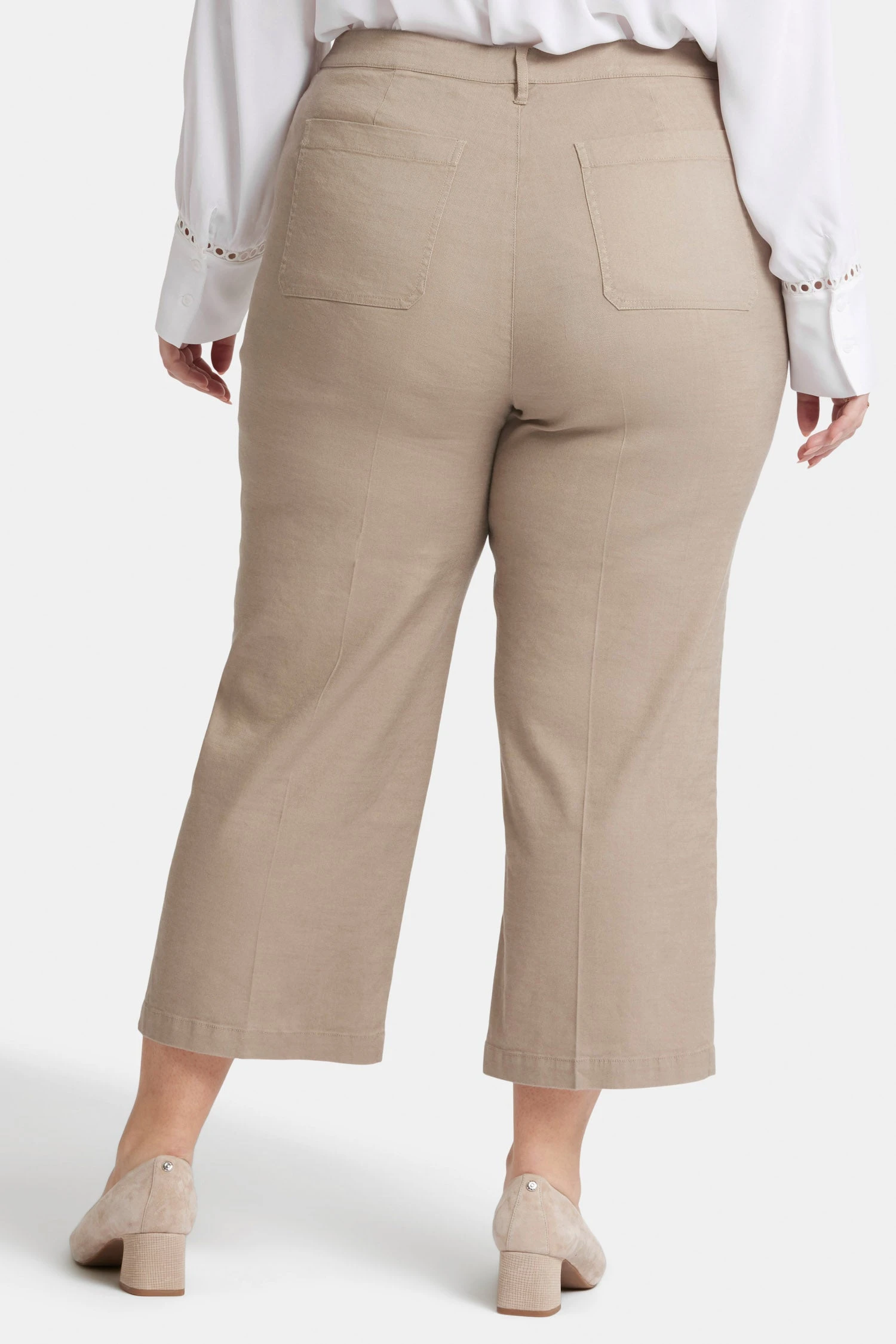 Wide Leg Cargo Capri Pants In Plus Size - Saddlewood 2 Wide Leg Cargo Capri Pants In Plus Size - Saddlewood - Image 2