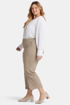 Wide Leg Cargo Capri Pants In Plus Size - Saddlewood 10 Wide Leg Cargo Capri Pants In Plus Size - Saddlewood -Nydj Apparel Shop WAKB8763 SADLW 5