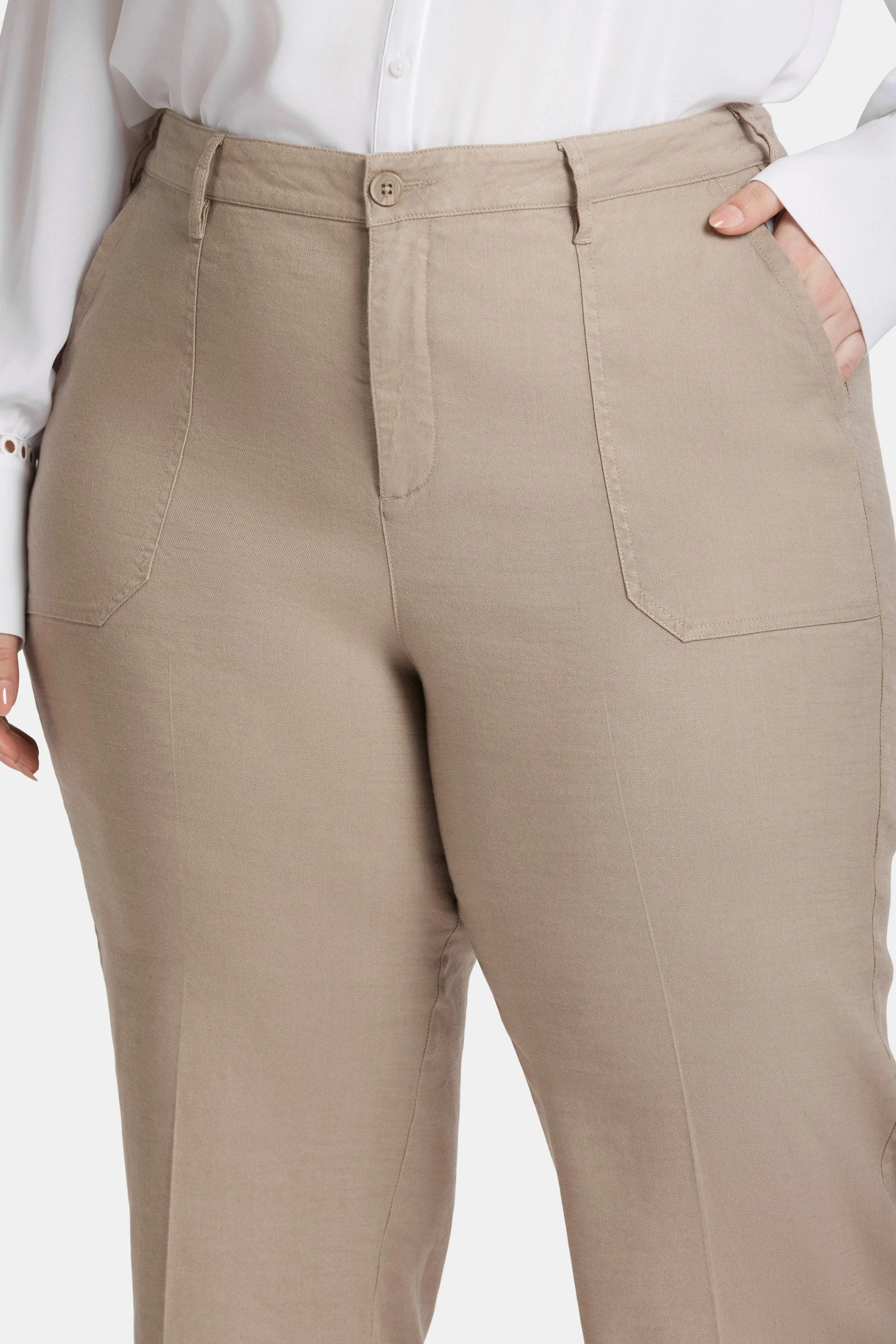 Wide Leg Cargo Capri Pants In Plus Size - Saddlewood 6 Wide Leg Cargo Capri Pants In Plus Size - Saddlewood - Image 6