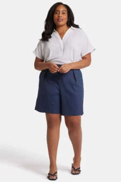 Relaxed Shorts In Plus Size - Oxford Navy -Nydj Apparel Shop WAKB8902 OXNV 4