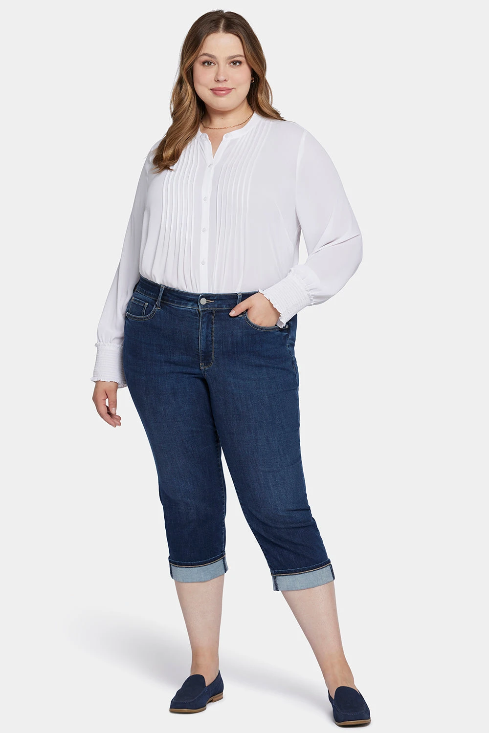 Marilyn Straight Crop Jeans In Plus Size - Cambridge 1 Marilyn Straight Crop Jeans In Plus Size - Cambridge