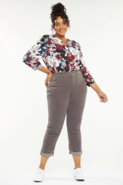 Margot Girlfriend Pants In Plus Size - Volcanic Glass -Nydj Apparel Shop WBCR8215 VOLGL 5