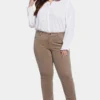 Marilyn Straight Pants In Plus Size - Saddlewood