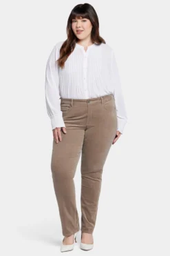 Marilyn Straight Pants In Plus Size - Saddlewood -Nydj Apparel Shop WBCRMS2299 SADLW 4