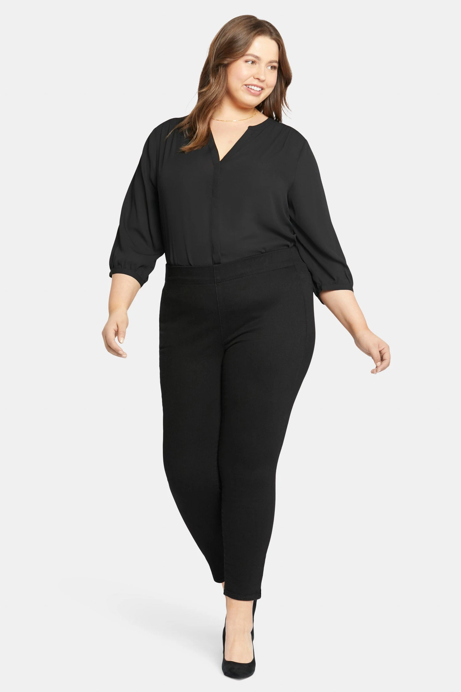 Skinny Ankle Pull-on Jeans In Plus Size - Black 1 Skinny Ankle Pull-on Jeans In Plus Size - Black