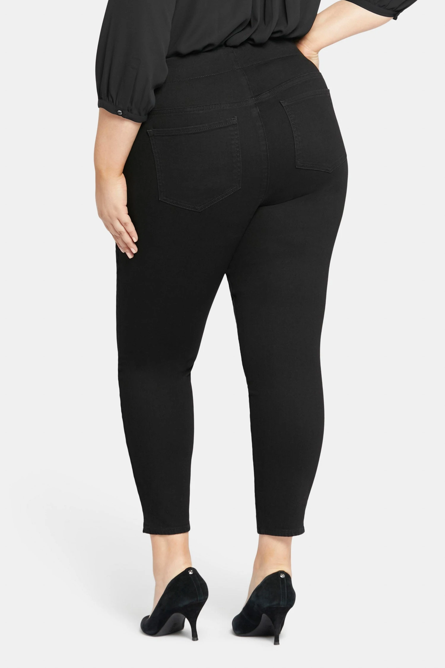 Skinny Ankle Pull-on Jeans In Plus Size - Black 2 Skinny Ankle Pull-on Jeans In Plus Size - Black - Image 2