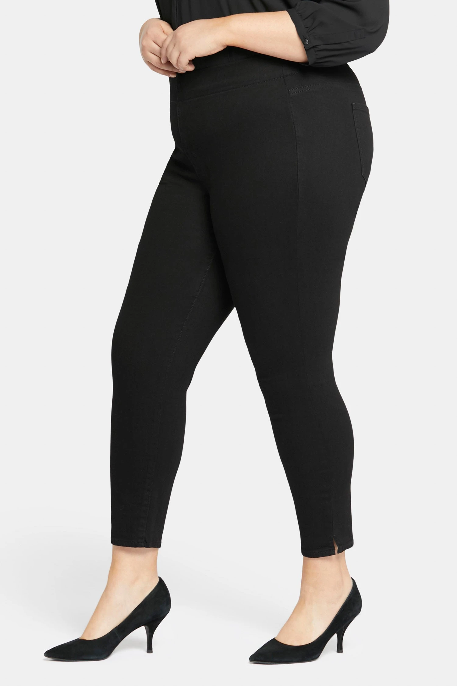 Skinny Ankle Pull-on Jeans In Plus Size - Black 3 Skinny Ankle Pull-on Jeans In Plus Size - Black - Image 3