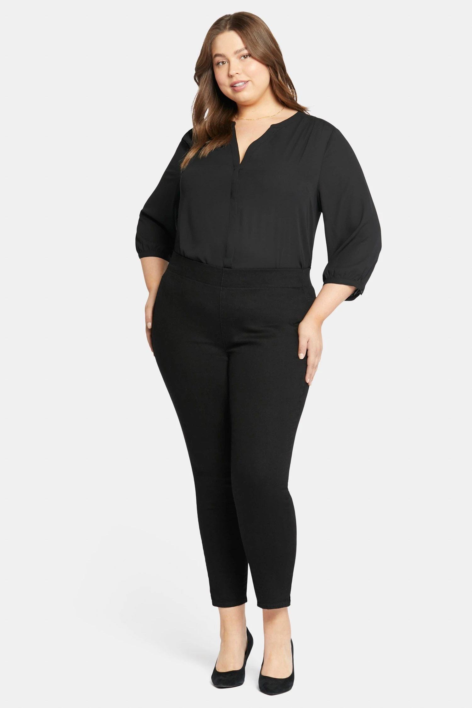 Skinny Ankle Pull-on Jeans In Plus Size - Black 4 Skinny Ankle Pull-on Jeans In Plus Size - Black - Image 4
