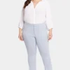 Slim Trouser Ankle Pants In Plus Size - Light Blue Heather