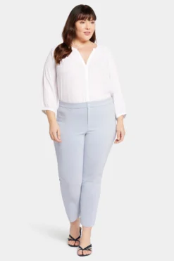 Slim Trouser Ankle Pants In Plus Size - Light Blue Heather 9 Slim Trouser Ankle Pants In Plus Size - Light Blue Heather -Nydj Apparel Shop WBRN8532 LTHTR 4