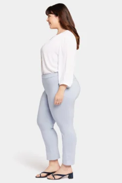 Slim Trouser Ankle Pants In Plus Size - Light Blue Heather 10 Slim Trouser Ankle Pants In Plus Size - Light Blue Heather -Nydj Apparel Shop WBRN8532 LTHTR 5